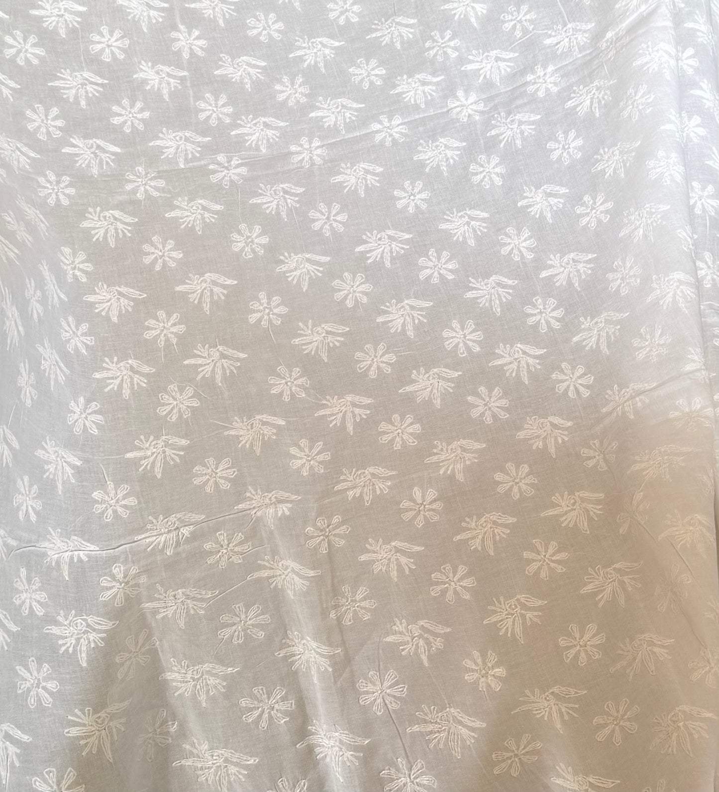 White Chikankari cotton tepchi dupatta