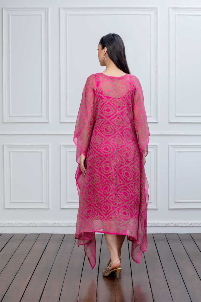 Pink Kaftan with Mirrors