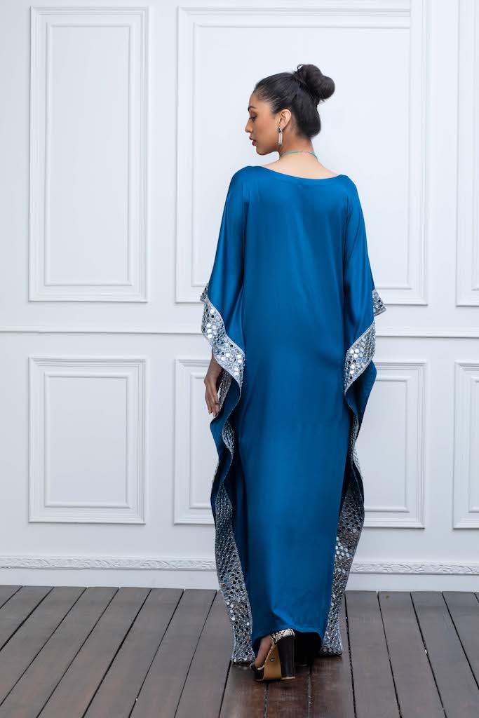 Blue Kaftan with Mirrors