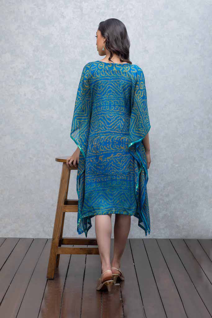Firozi Blue Kaftan with Sequins