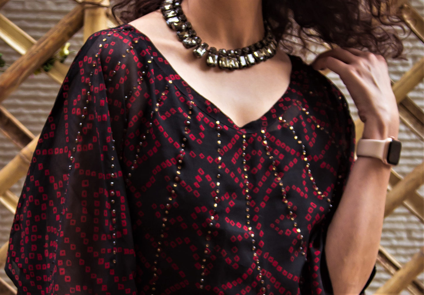 Black Kaftan with Swarovski