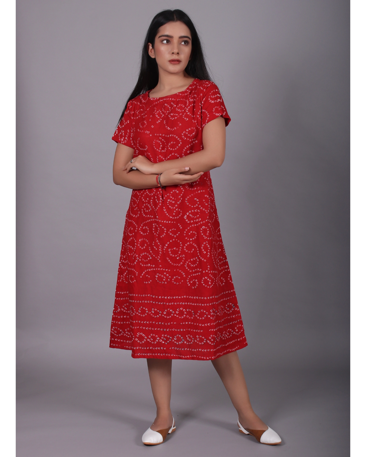 Deep Red With Boat Neck