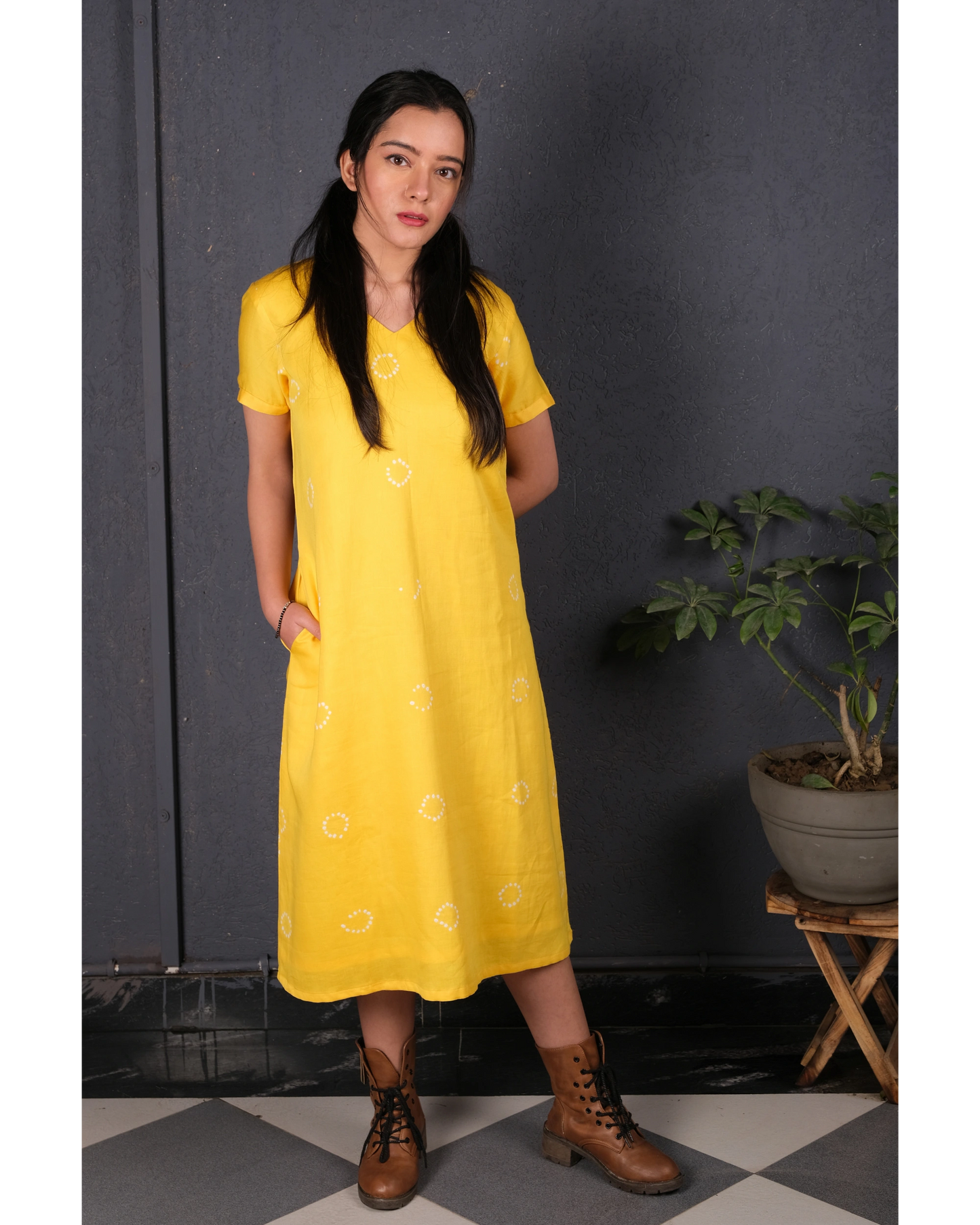 Chrome Yellow A-Line Dress