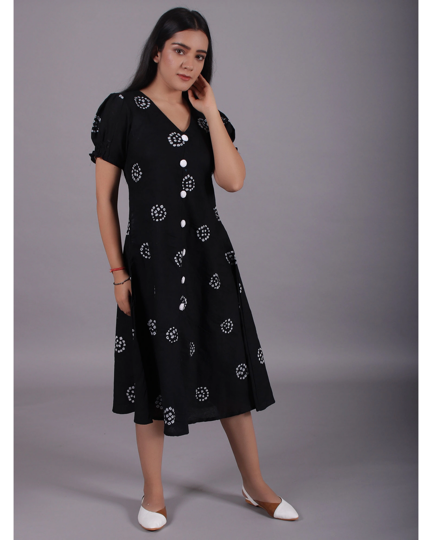 Black dress With Puff Sleeves