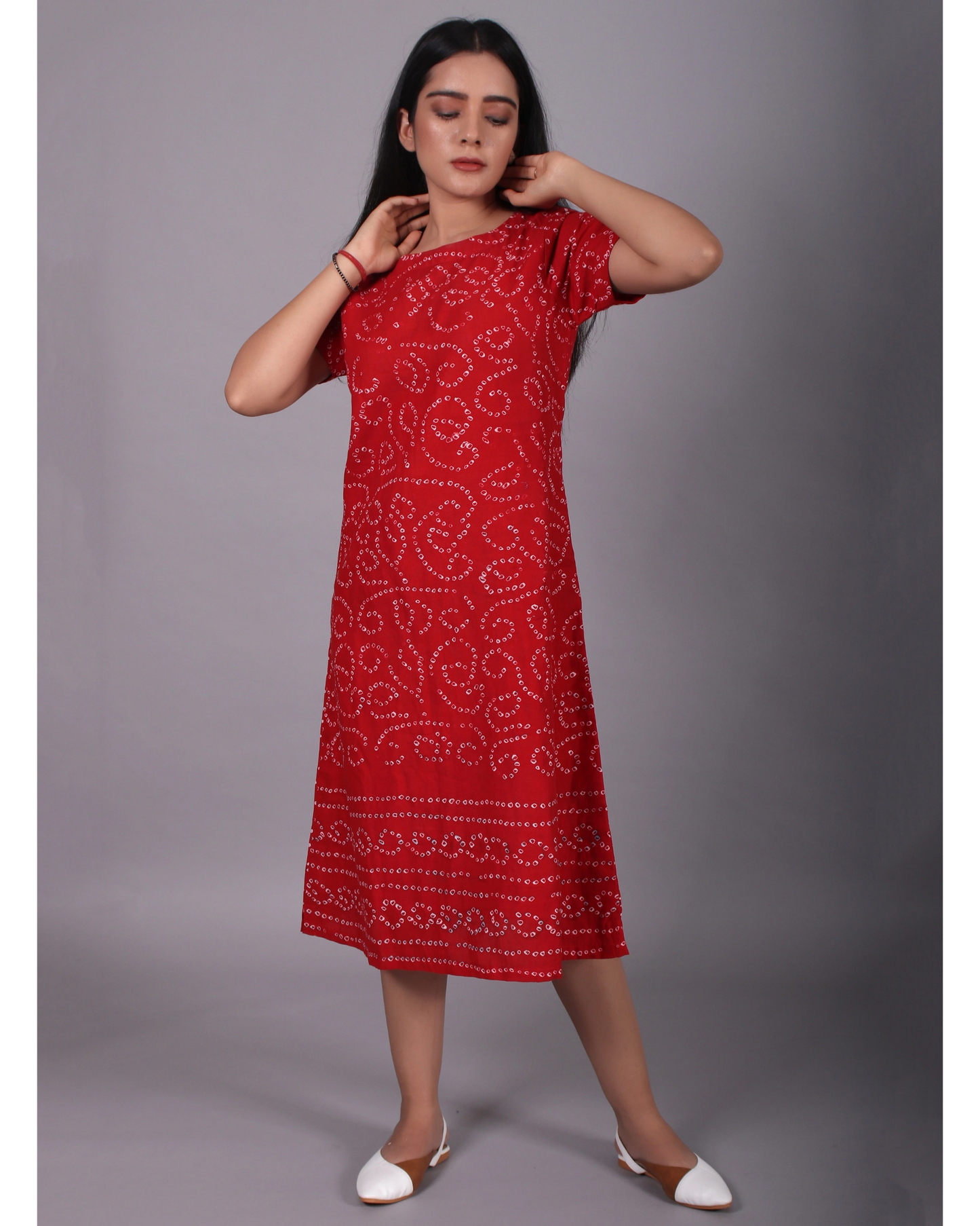 Deep Red With Boat Neck