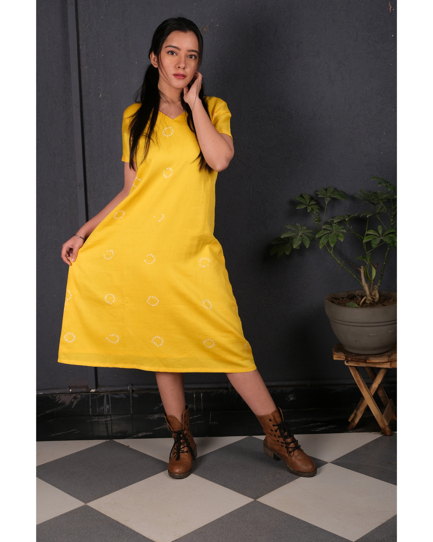 Chrome Yellow A-Line Dress