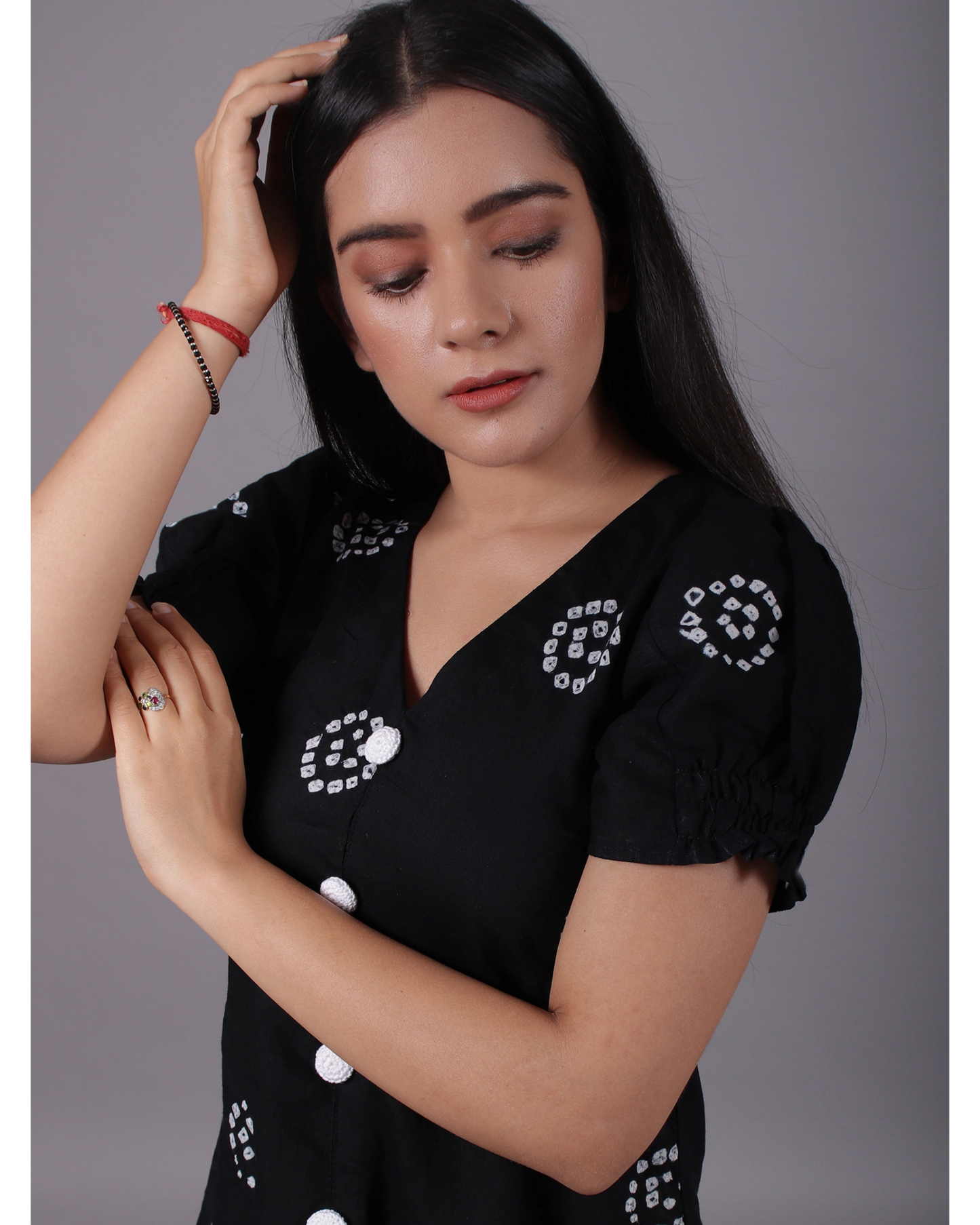 Black dress With Puff Sleeves