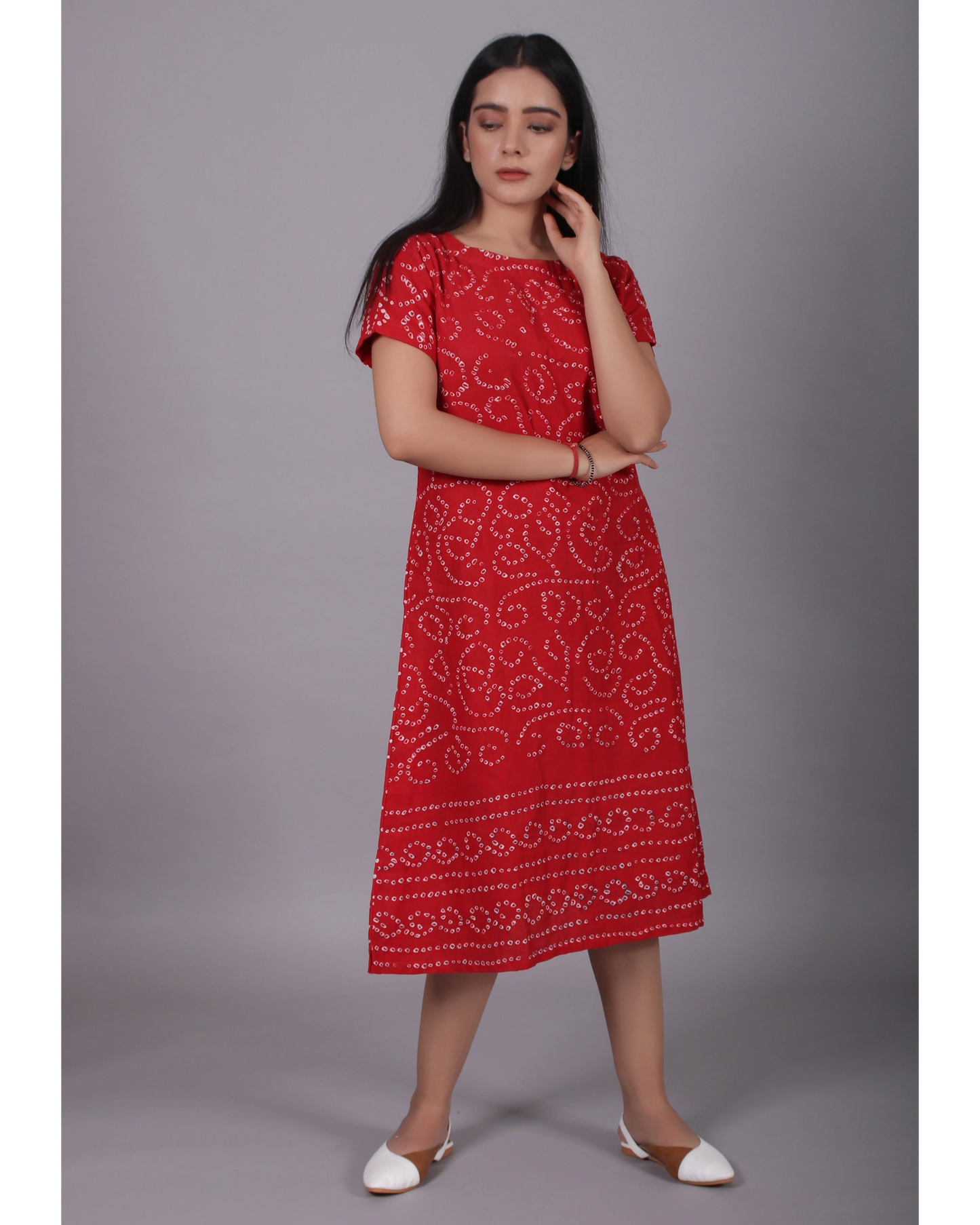 Deep Red With Boat Neck