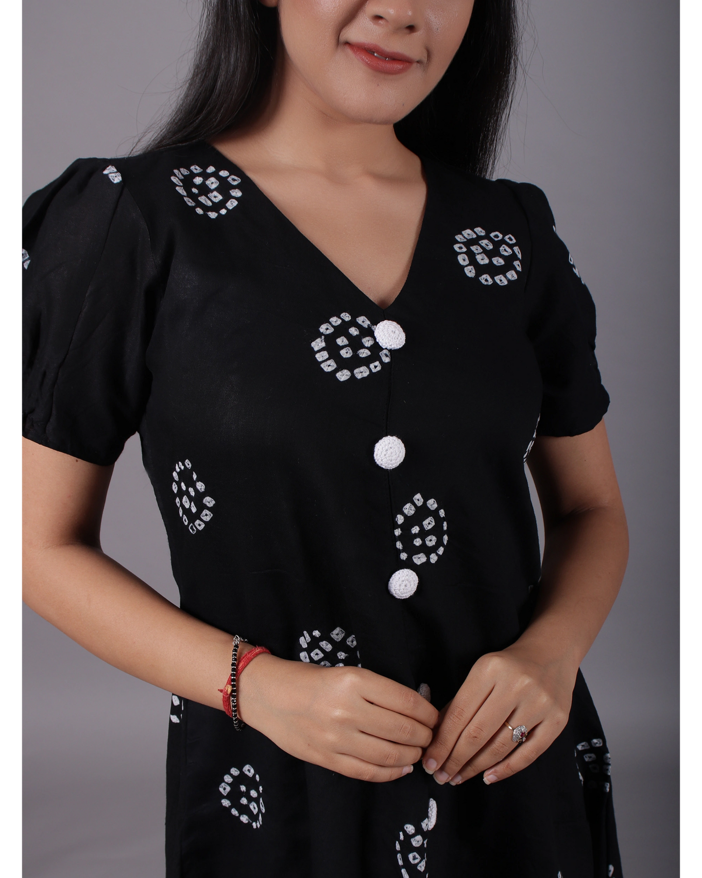 Black dress With Puff Sleeves