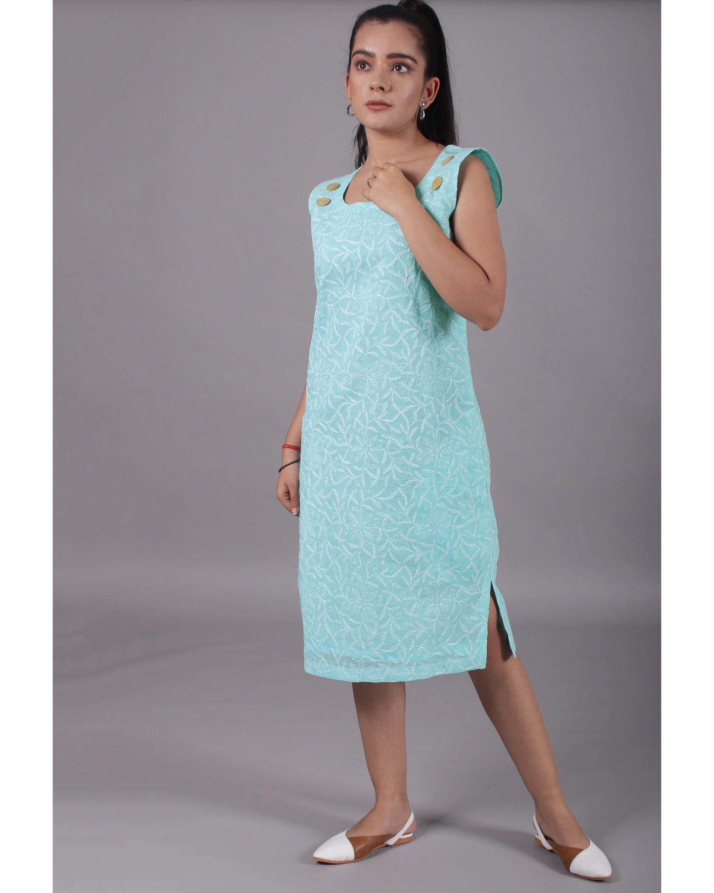 Sky Blue Sleeveless Dress