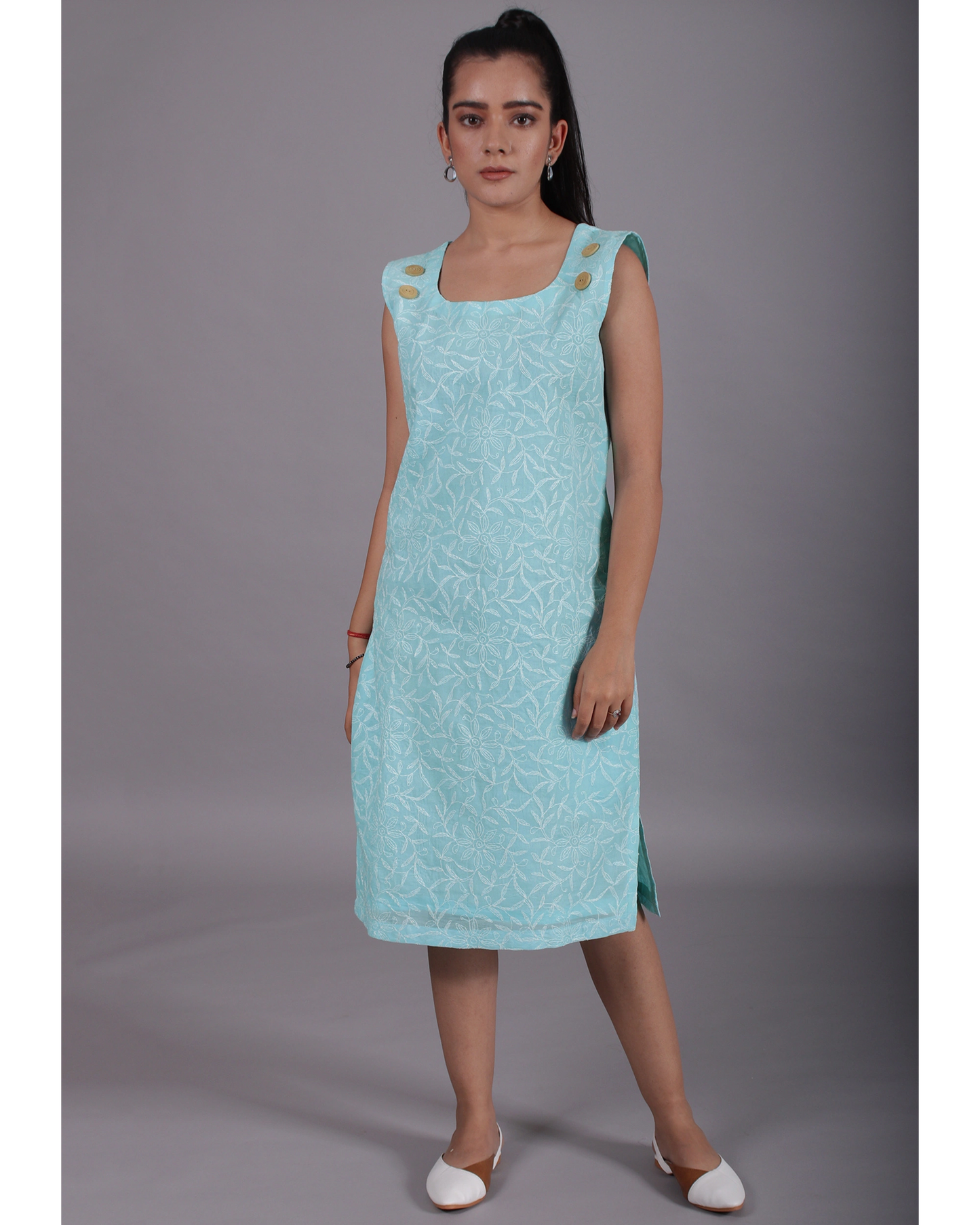 Sky Blue Sleeveless Dress