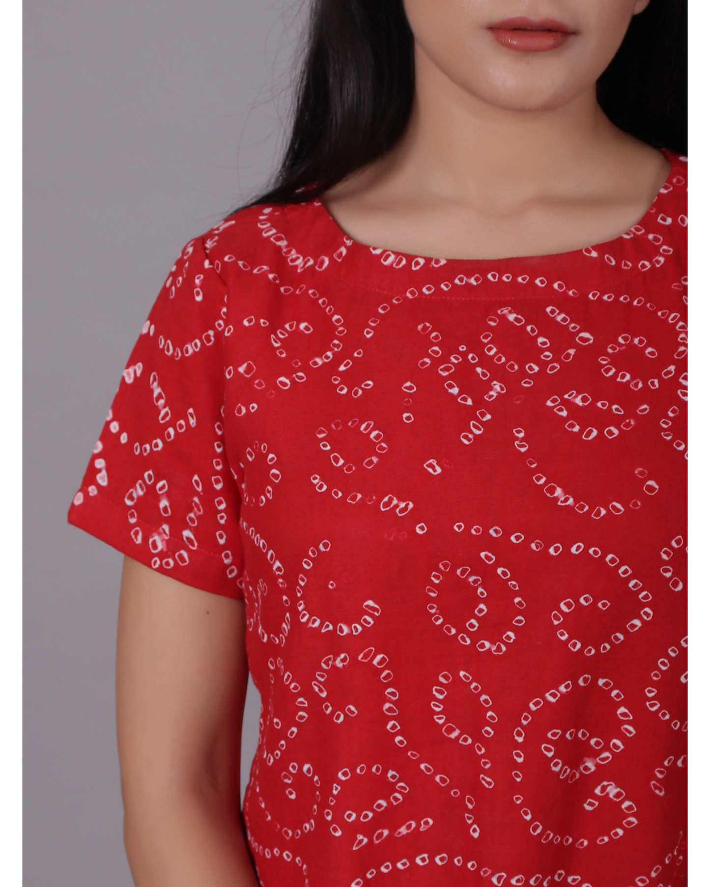 Deep Red With Boat Neck