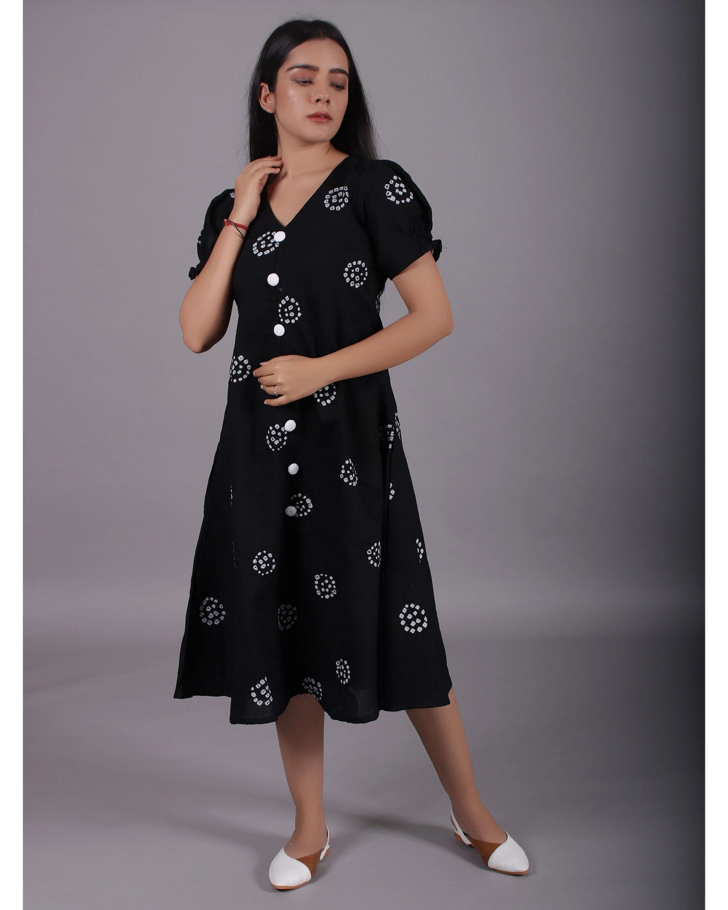 Black dress With Puff Sleeves