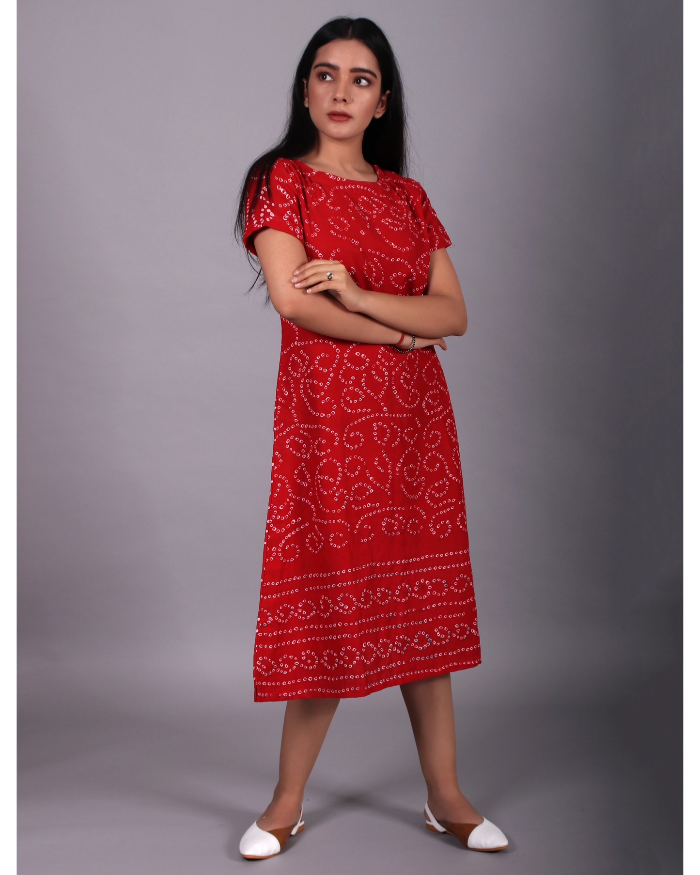Deep Red With Boat Neck