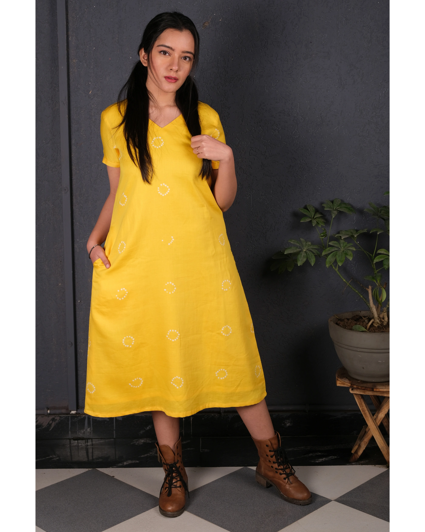 Chrome Yellow A-Line Dress