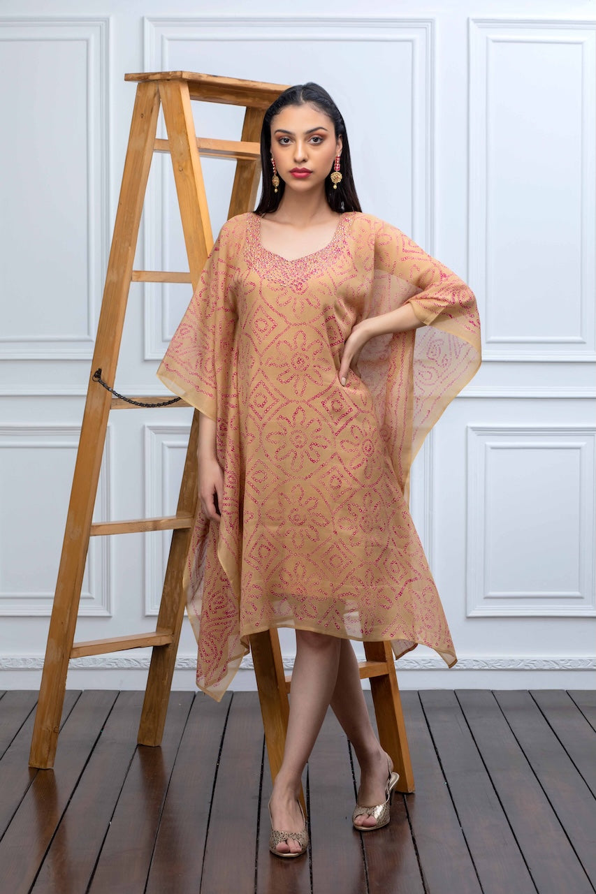 Beige Kaftan with sequins