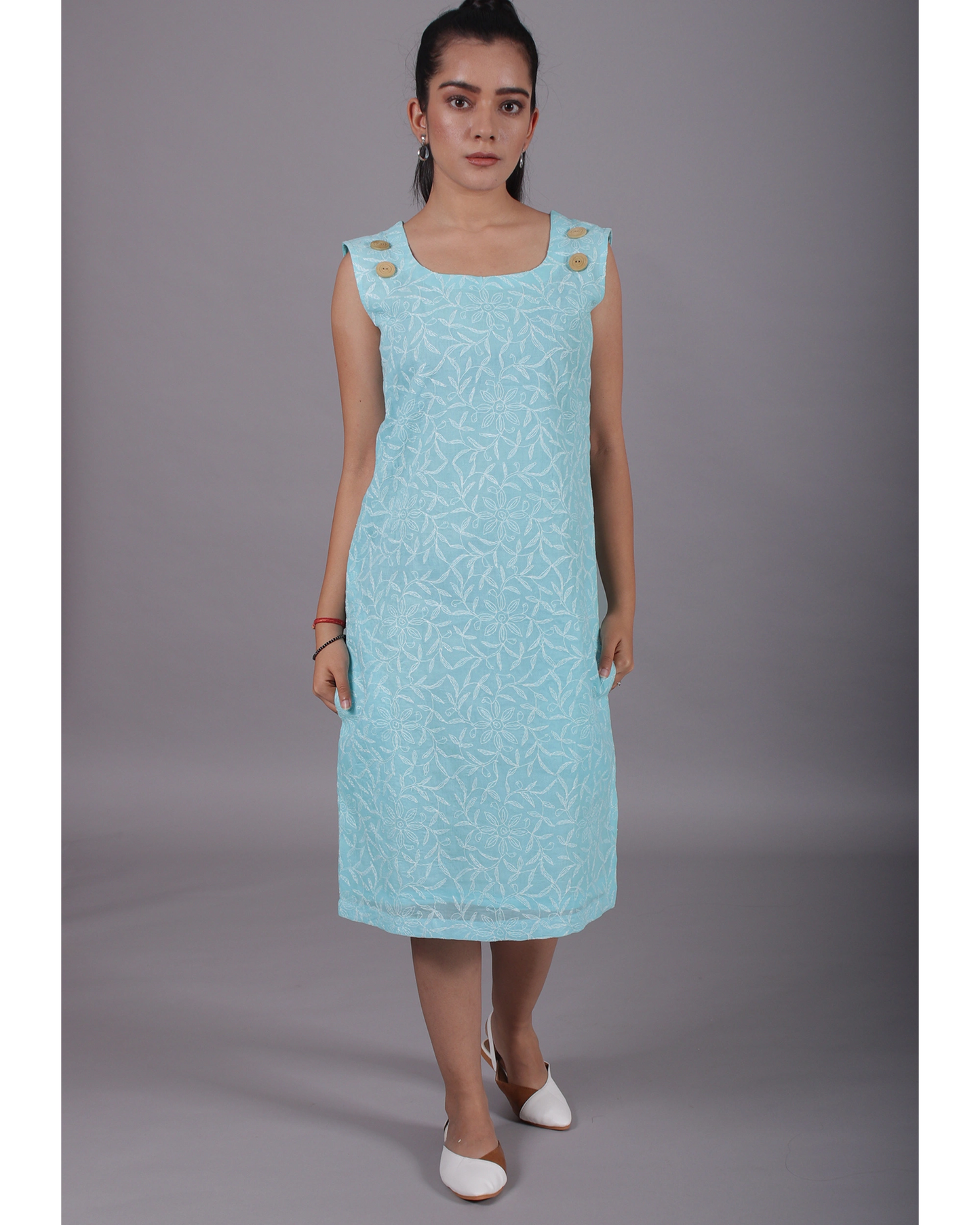 Sky Blue Sleeveless Dress