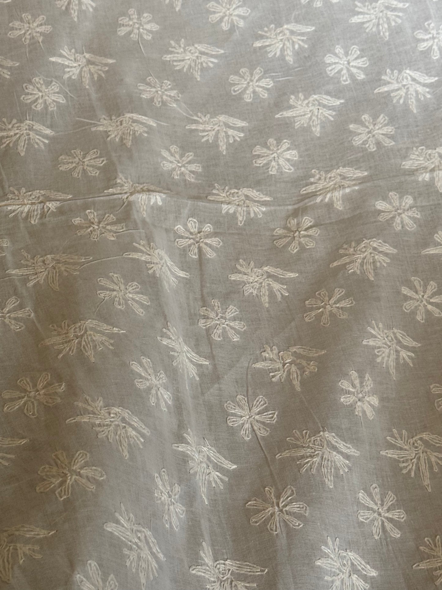 White Chikankari cotton tepchi dupatta
