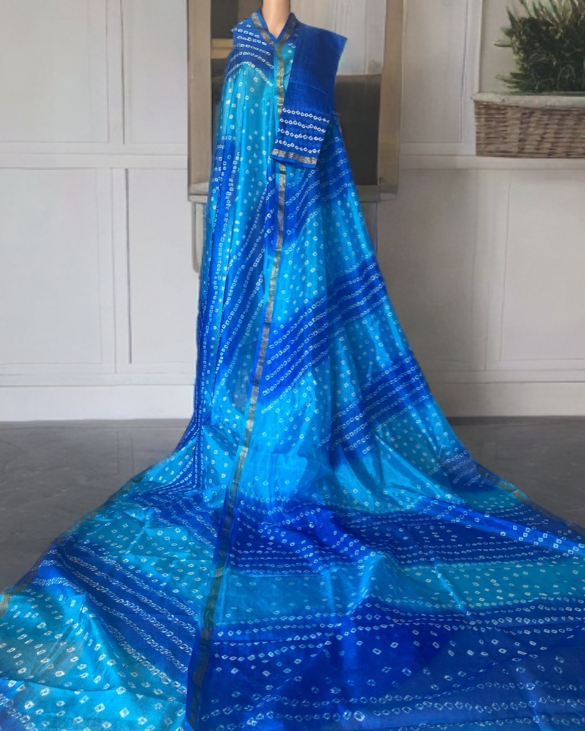 Firozi Blue saree
