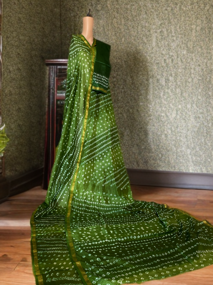 Dark Green saree