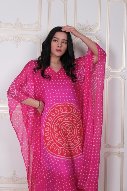 Pink and orange Kaftan