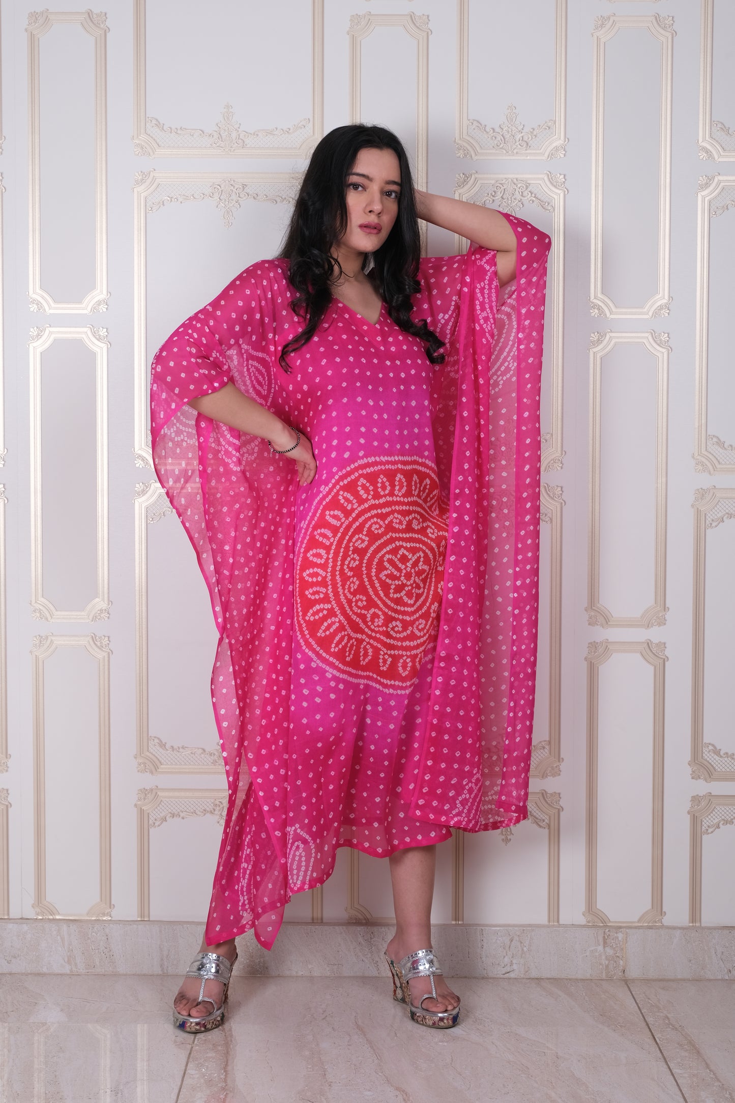 Pink and orange Kaftan