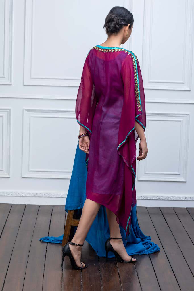 Purple Kaftan with Hand Embroidery