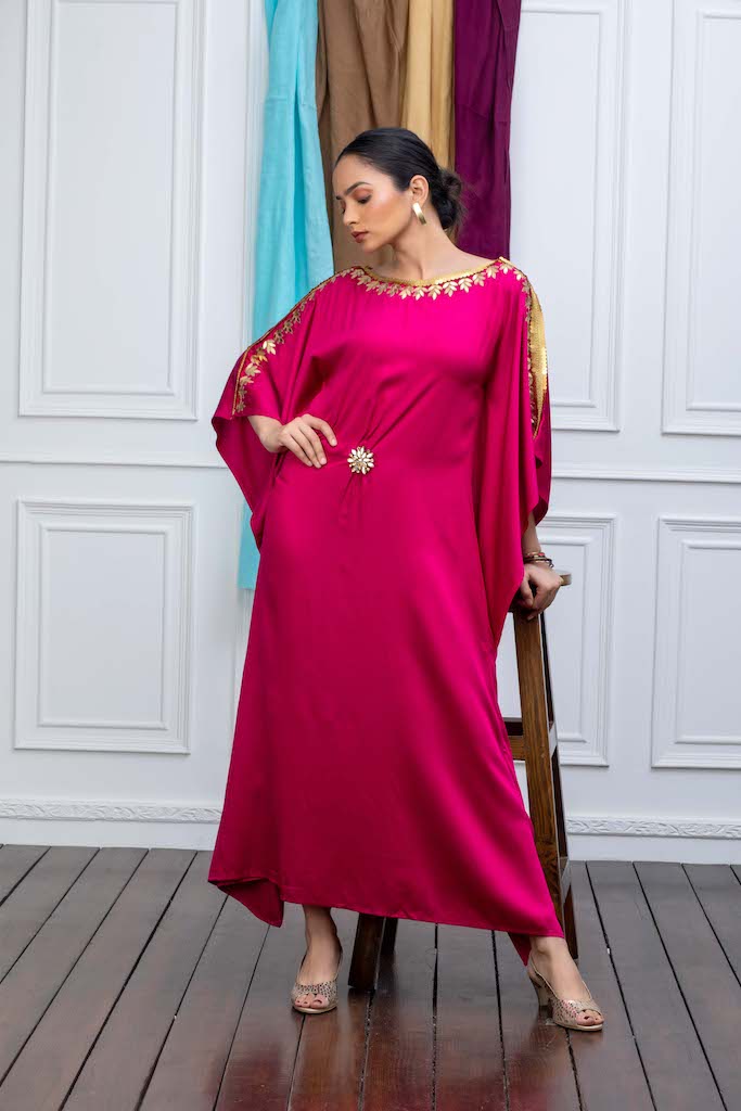 Pink Kaftan with Handwork