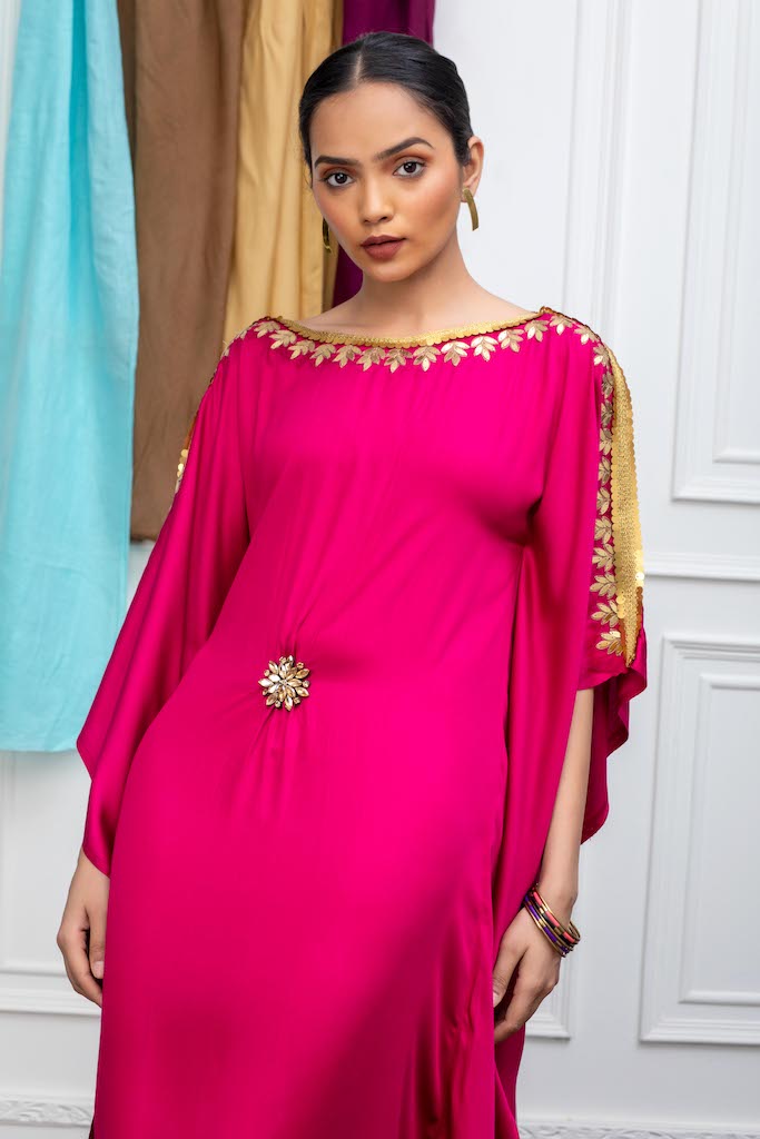 Pink Kaftan with Handwork