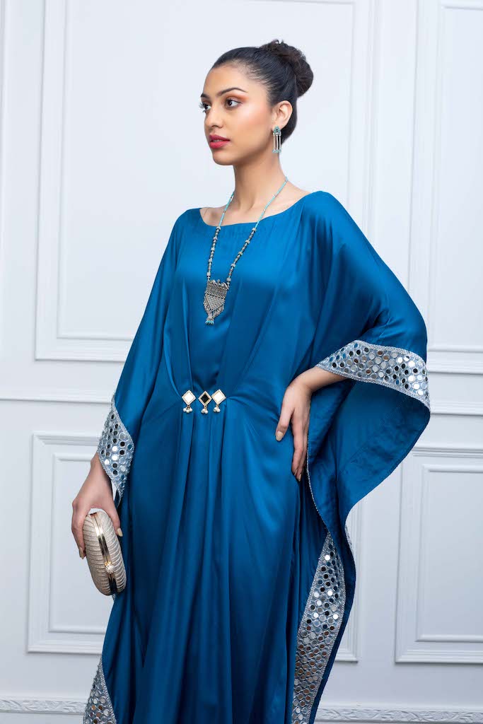 Blue Kaftan with Mirrors