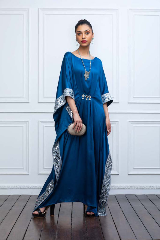 Blue Kaftan with Mirrors