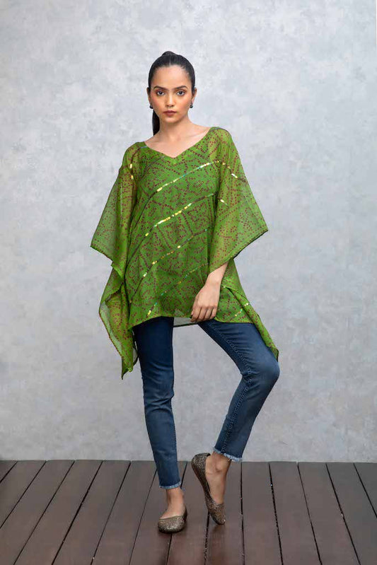 Green Kaftan with Sequins
