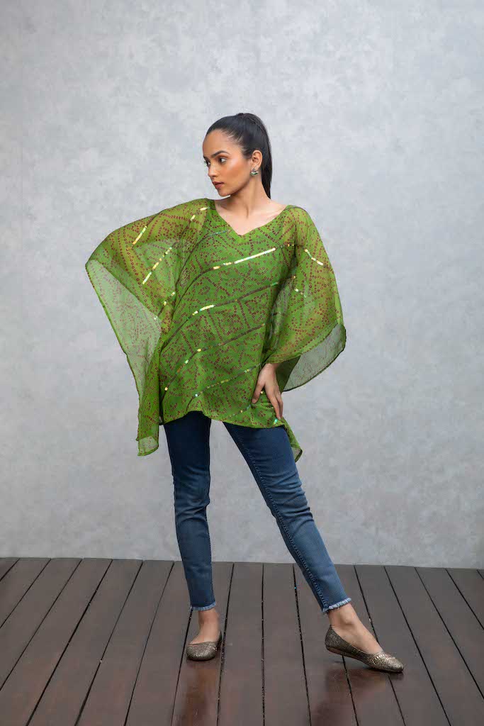 Green Kaftan with Sequins
