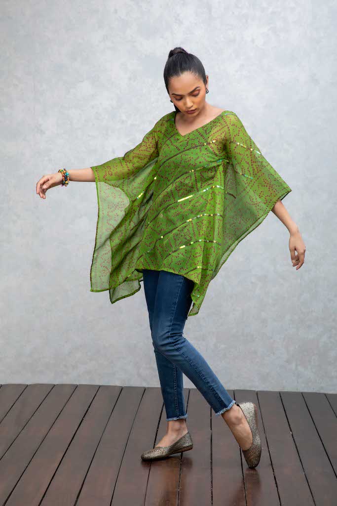 Green Kaftan with Sequins