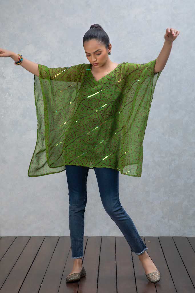Green Kaftan with Sequins