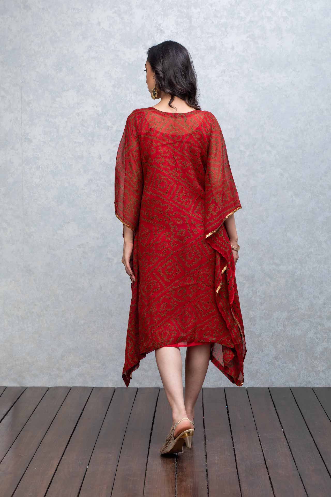 Red Kaftan with Sequins