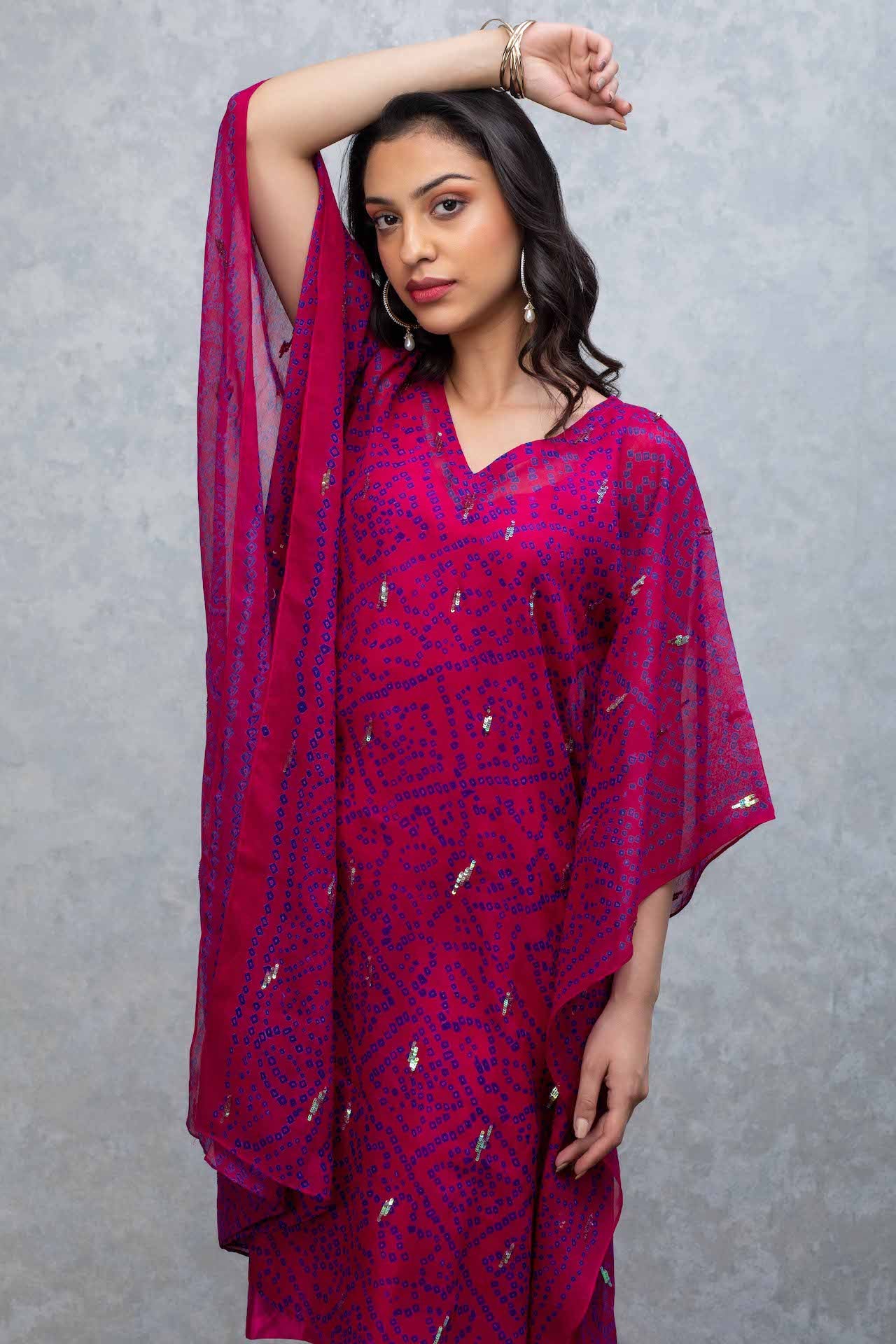 Pink Kaftan with Sequins