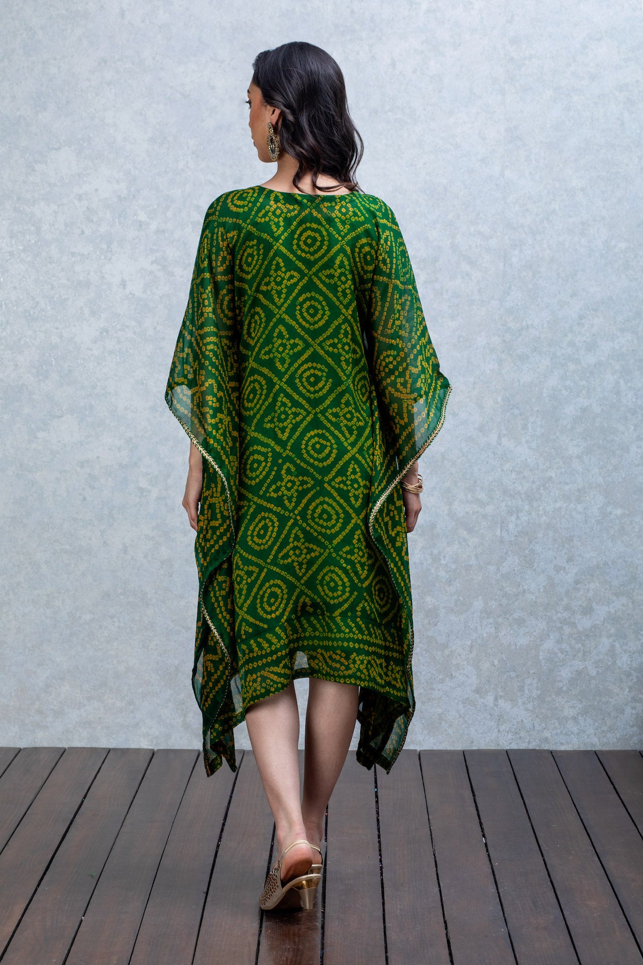 Green Kaftan with Kundan