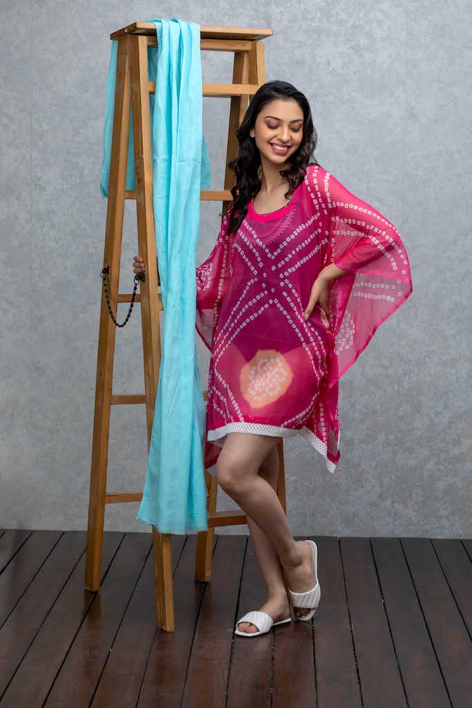Pink Bandhani Cover Up