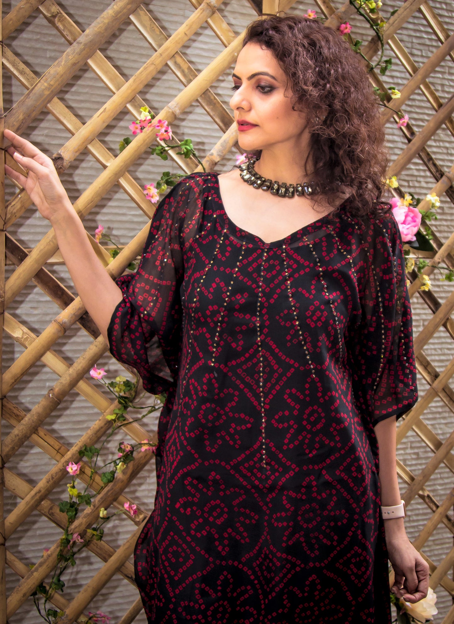 Black Kaftan with Swarovski