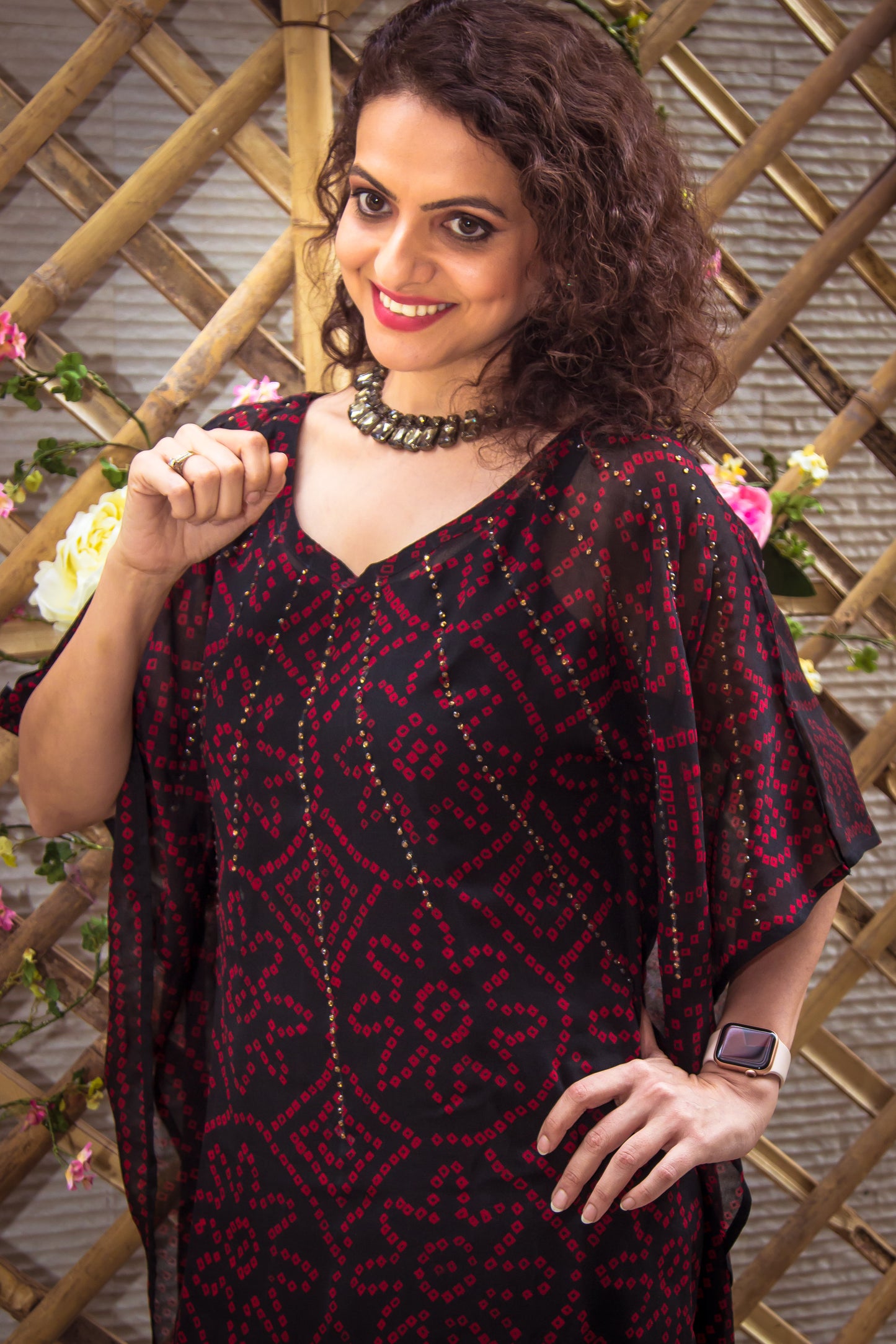 Black Kaftan with Swarovski