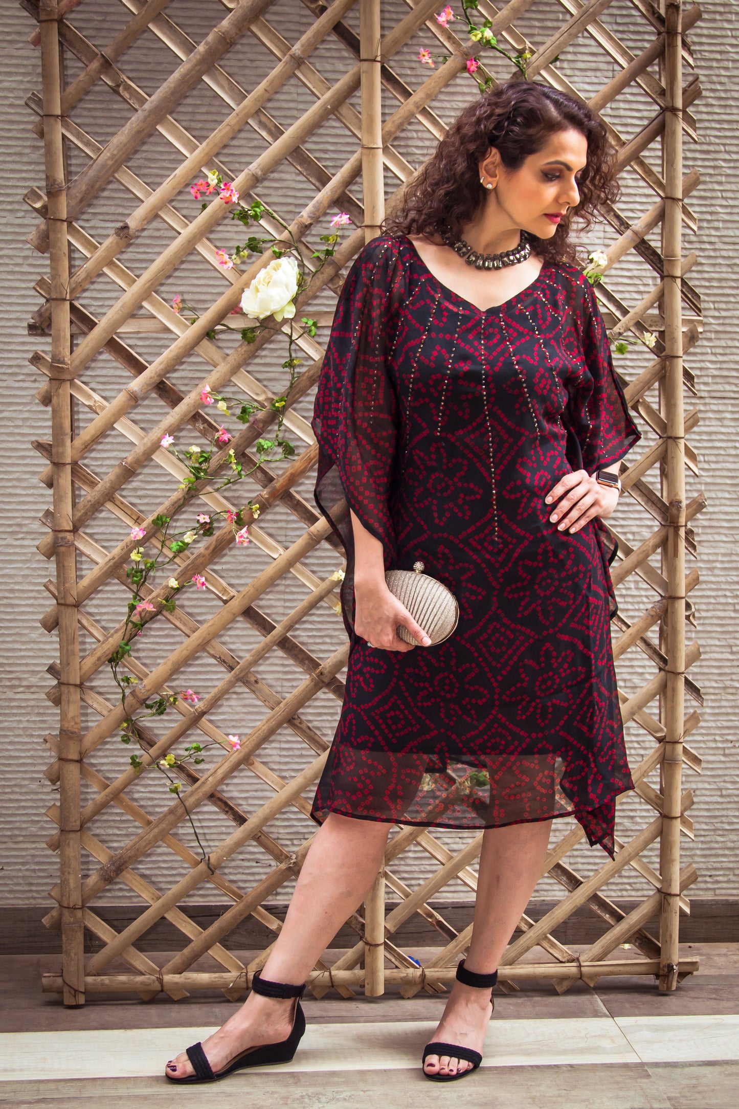 Black Kaftan with Swarovski