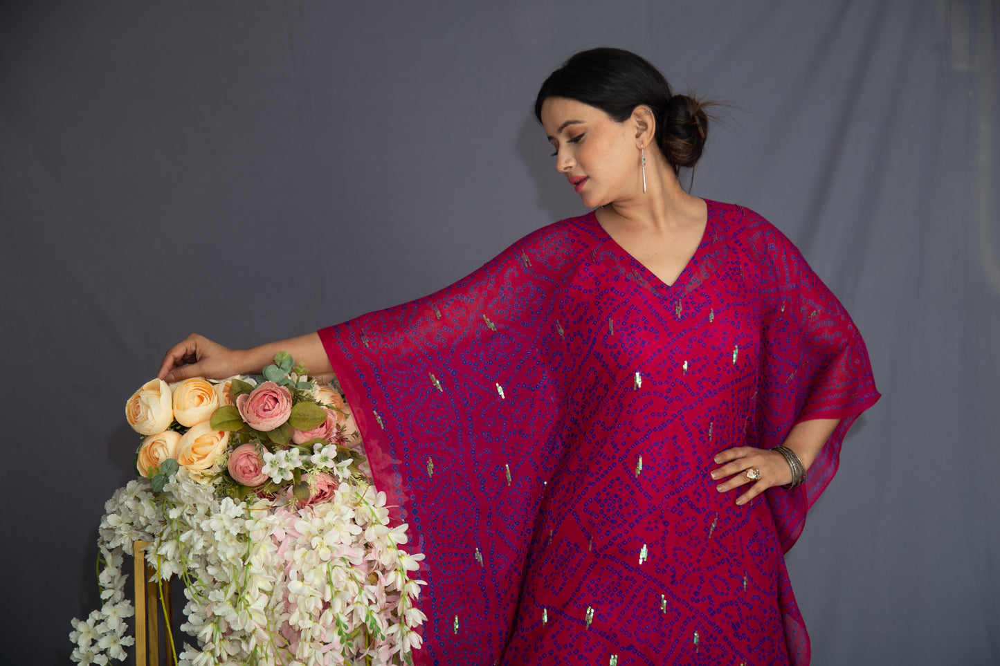 Pink Kaftan with Sequins