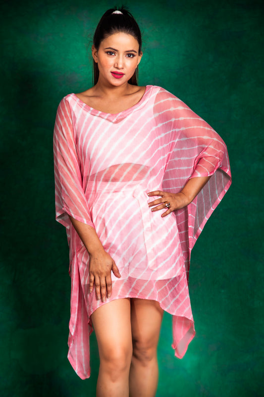 Onion Pink Leheriya Cover Up