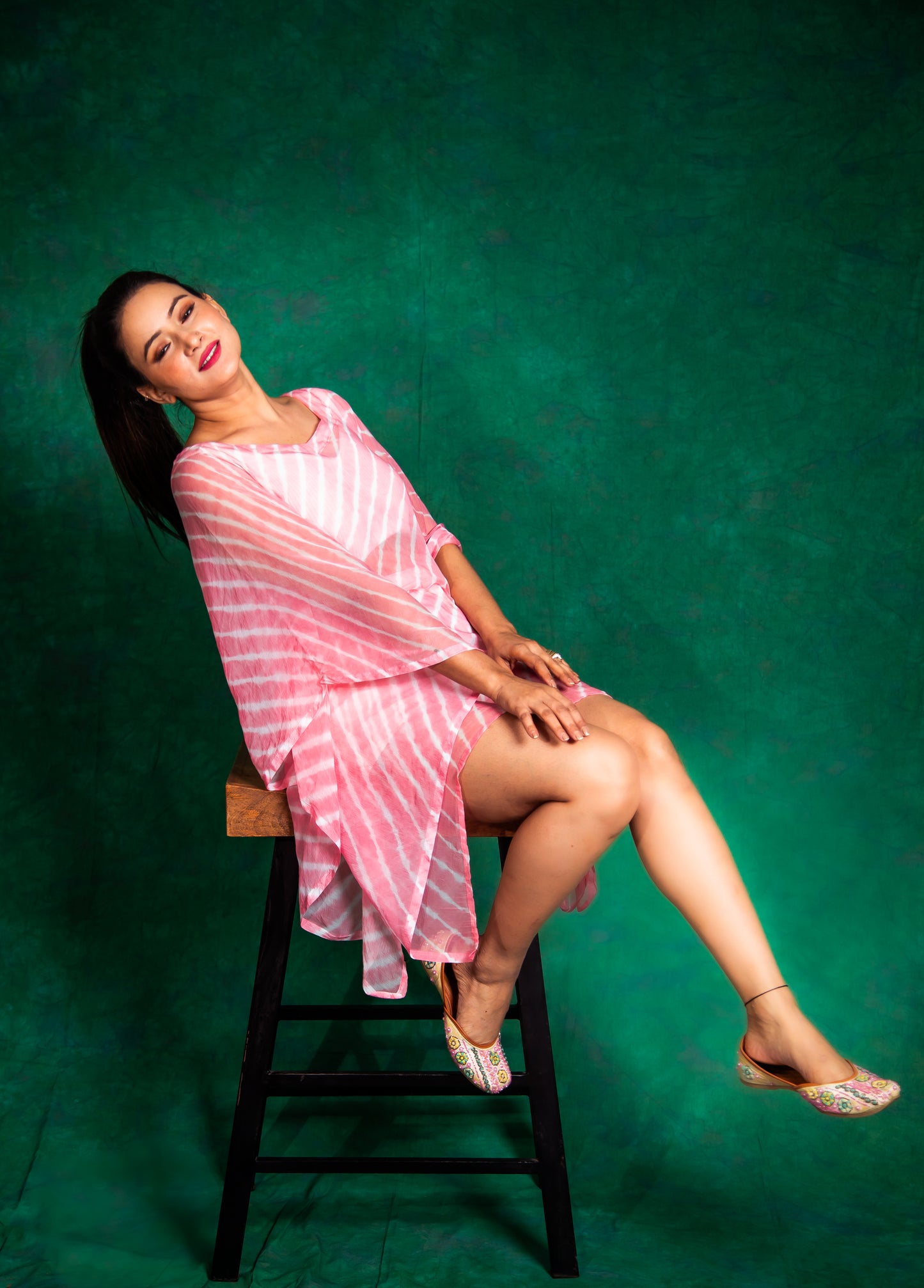 Onion Pink Leheriya Cover Up