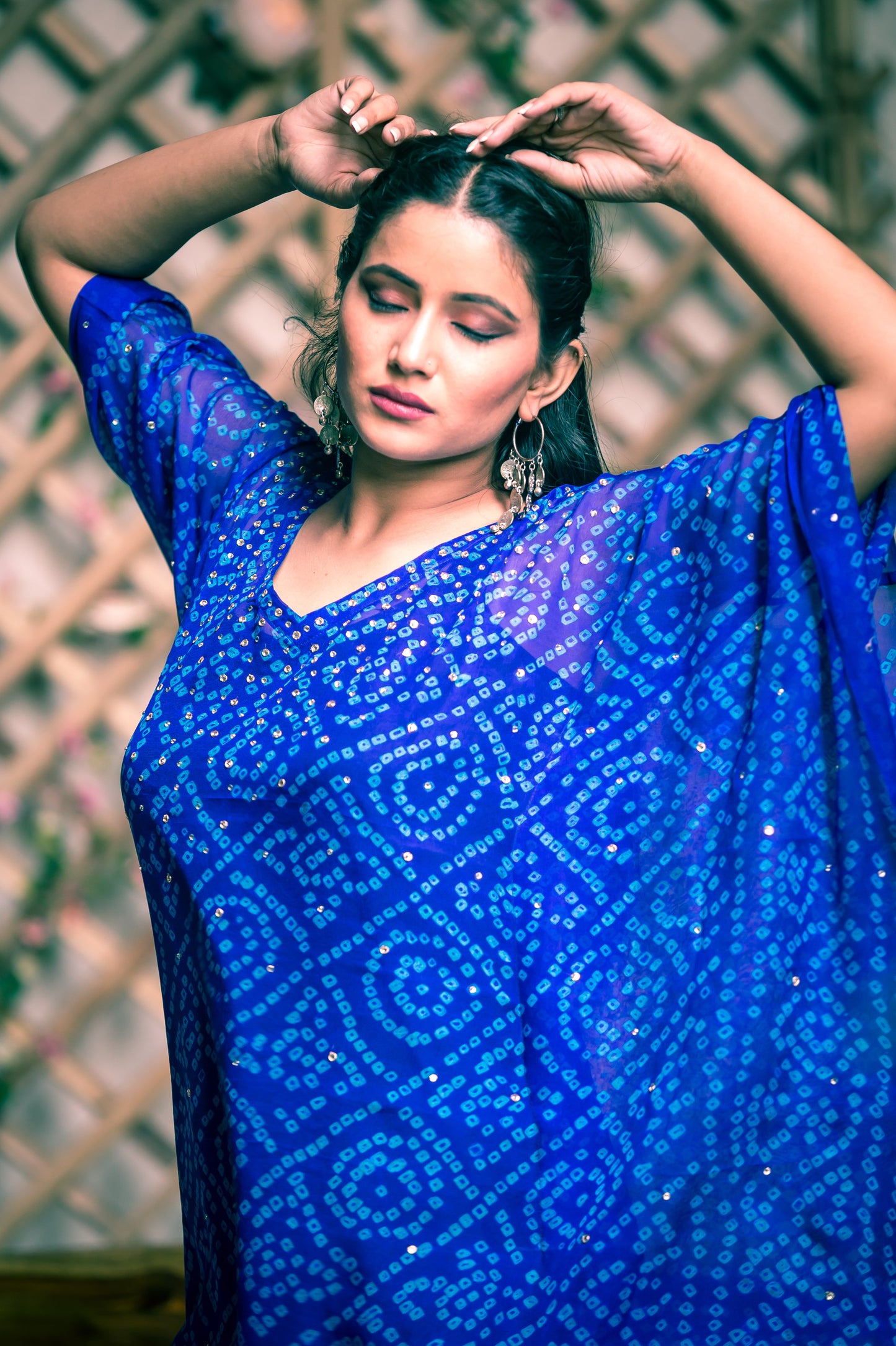 Blue Kaftan with Kundan
